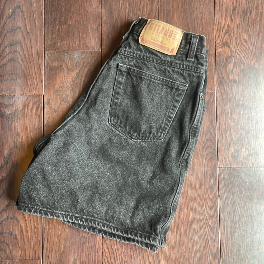 Gitano Black Washed Denim Jean Shorts